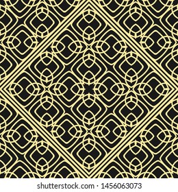 Modern golden art deco seamless vintage wallpaper pattern. Geometric decorative background