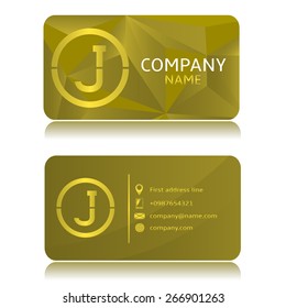 Modern Golden Business Card with Sample Text and Company Logo. Vector illustration.