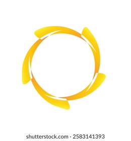 Modern golden circular wave shape with smooth gradient ,gradient circular motion design for professional presentations