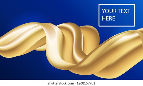 Modern golden flow wave. Vector futuristic liquid shape, EPS10
