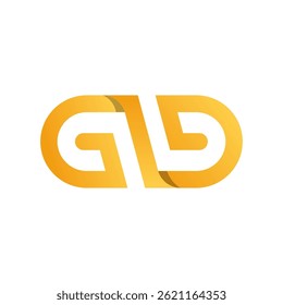 Modern Golden Interlocking GD Initials Logo