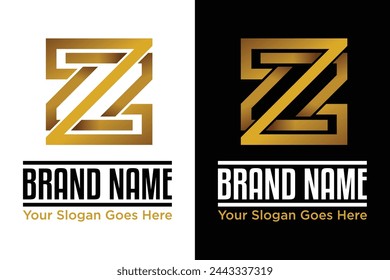 modern golden letter Z illustration vector logo design