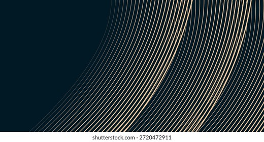 Fondo moderno de patrón de líneas doradas. Fondo de pantalla de artes de la línea de oro de lujo. Diseño para la cubierta, fondo de la invitación, diseño de embalaje. Arte de Ilustración vectorial.