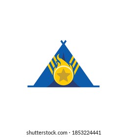 modern golden medal  star camp reward vector icon