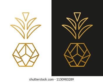 Modern Golden Pineapple Shape