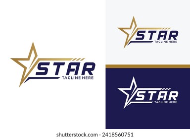 modern golden star logo icon vector concept illustration