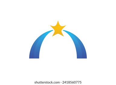 modern golden star logo icon vector concept illustration