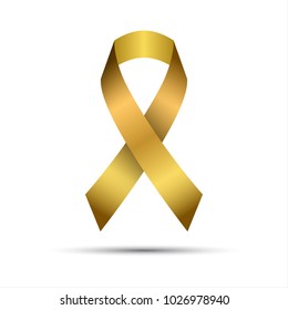 Modern golden vector ribbon isolated on white background