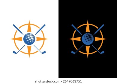 Modern Golf Logo with Ball Compass
