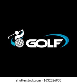 modern golf logo with black bacground