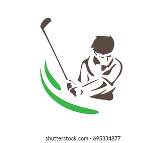 Modern Golf Logo - Calm And Confidence Golf Player