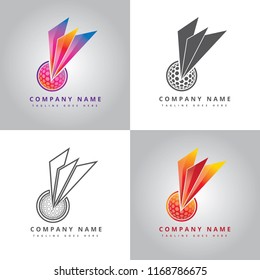 Modern golf logo design idea