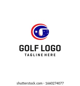 plantilla moderna de diseño de logotipo de golf