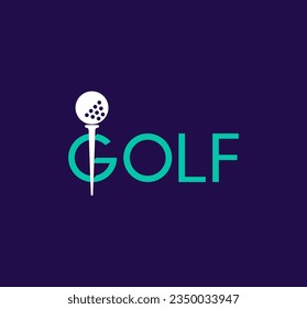 Modern golf typography ball logo. Unique color transitions. Golf tournament and team logo template. vector.