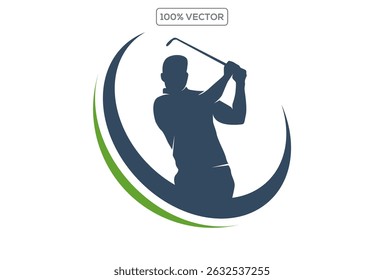 Design moderno do emblema do golfista sobre fundo transparente  
