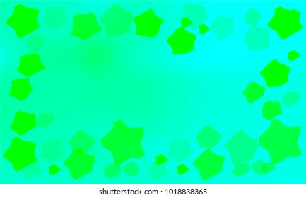 Modern and Good Looking Green Stars on Blue Gradient Background