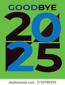 moderno diseño de tipografía "Adiós 2025" para contenido de despedida de Año Nuevo.