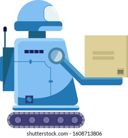 modern goods delivery robot, vector illustration design