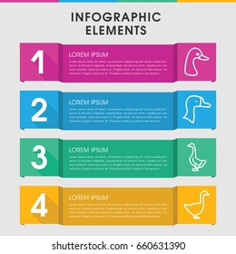 Modern goose infographic template. infographic design with goose icons. can be used for presentation, diagram, annual report, web design.