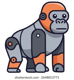 moderno gorilla robô tecnologia de cor plana vetor ilustração modelo design