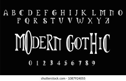 Modern Gothic Font   - English alphabet and numbers