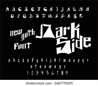 Modern gothic font - White decorative font