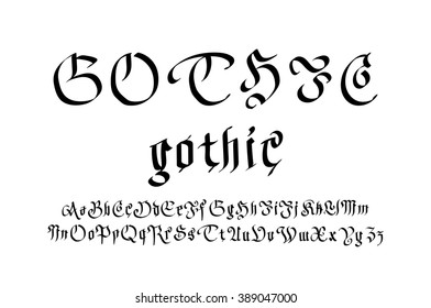 Modern Gothic Style Font. Gothic letters art vector