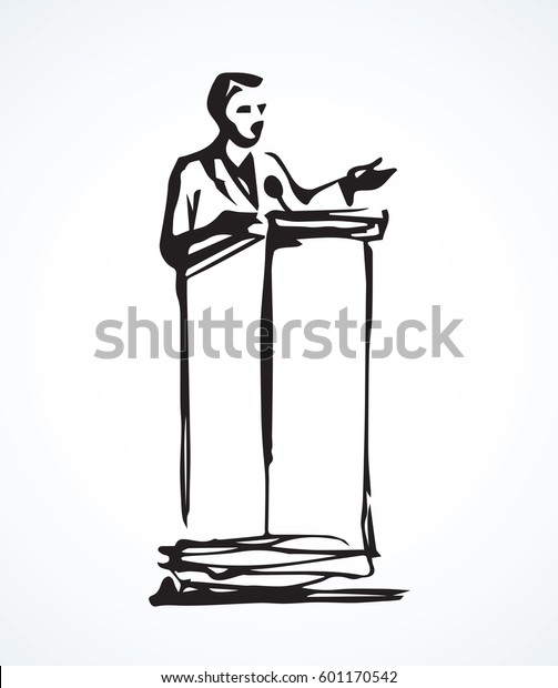 Modern Government Talk Oratory Narrator Isolated Stock Vector (royalty 