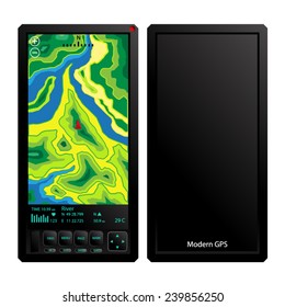 modern GPS map black realistic set vector