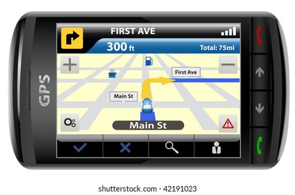 Modern GPS,  vector illustration