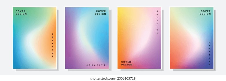 modern gradation multicolor cover design collection vector graphic