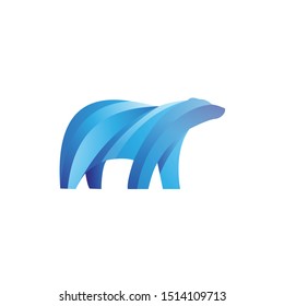 Modern Gradation Polar Bear Vector Illustration