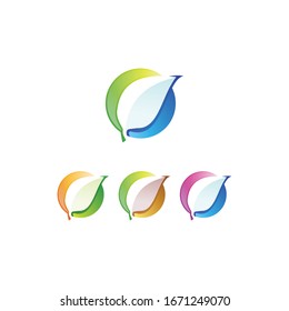 Modern Gradations Nature Leaf Logo Icon
