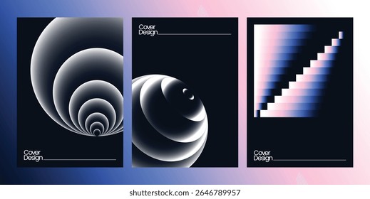Modern Gradeint Annual Report Cover Design Set - Vector Report Cover - Editable cover design
