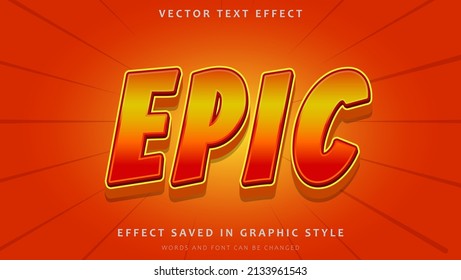 Modern Gradient 3d Word Epic Editable Text Effect Design Template. Effect Saved In Graphic Style