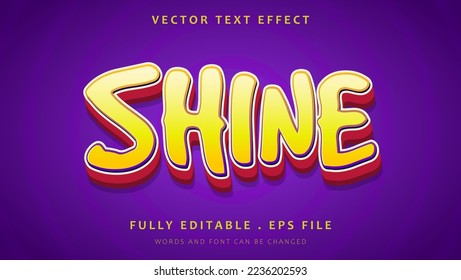 Modern Gradient 3d Word Shine Editable Tex Effect Design Template. Effect Saved In Graphic Style