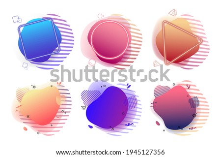 Modern gradient abstract forms for quote remark with frames and no. Quotation frame collection, quotations remarks and mention quotations. Liquid forms with quote textbox blog remarks. Vector s