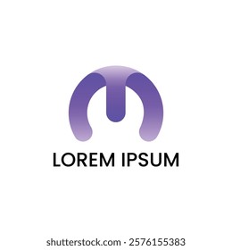 Modern Gradient Abstract Logo Design with Purple Letter M