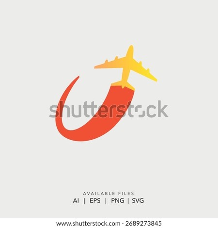 Modern gradient airplane swoosh logo vector, Minimalist up-and-coming airline startup logo design
