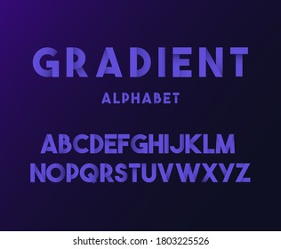 Alfabeto degradado moderno. Ilustración del vector