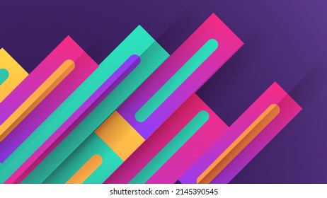 Modern Gradient Background With Abstract Colorful Geometric Shapes Texture Decoration. Vector Illustration For Presentation Design, Annual Report, Tech Banner, Web Header