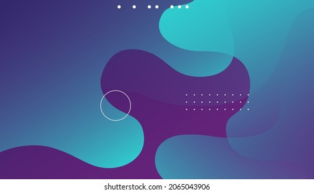 Modern gradient background. Blue liquid color background. Fluid shapes composition with dots decoration. minimal poster. ideal for banner, web, landing page