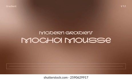 Modern gradient background. Mocha mousse color. Abstract horizontal banner, fist screen for web or for presentation. Website banner template. Elegant style, silk, fashion. Trendy colors. Oriental vibe