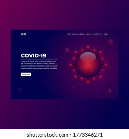 Modern Gradient based Covid-19 landing page design template for multipurpose usages.