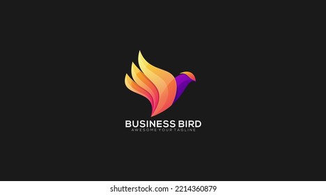 Modern Gradient Bird Logo design vector template and illustration