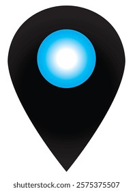 Modern Gradient Black and Blue Location Pin Icon