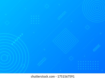 modern gradient blue abstract geometric shape. memphis style background. vector illustration.