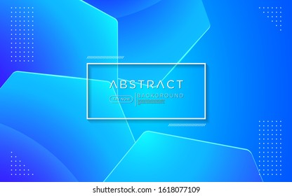 Modern gradient blue colorful background combine with abstract shape and element. 