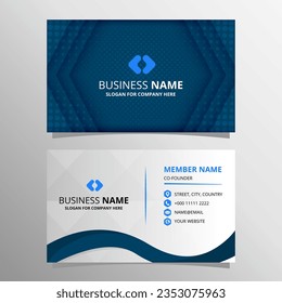 Modelo de tarjeta de visita con punto azul de degradado moderno, que se puede usar para diseños de negocios, diseños de presentaciones o cualquier diseño adecuado.