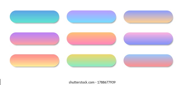 Modern gradient buttons for website and ui. Web buttons set. Vector illustration.